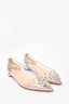 Christian Louboutin Silver/Clear Spiked Flats Size 36
