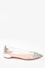 Christian Louboutin Silver/Clear Spiked Flats Size 36