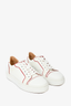 Christian Louboutin White Leather Sneakers with Red Trim Size 39