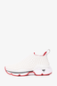 Christian Louboutin White Neoprene Spike Sock Donna Sneakers Size 35