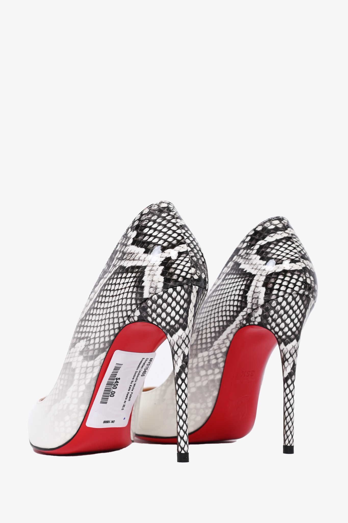White 2025 snakeskin louboutins
