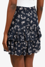Cinq a Sept Navy Floral Print Ruffled Mini Skirt Size 2