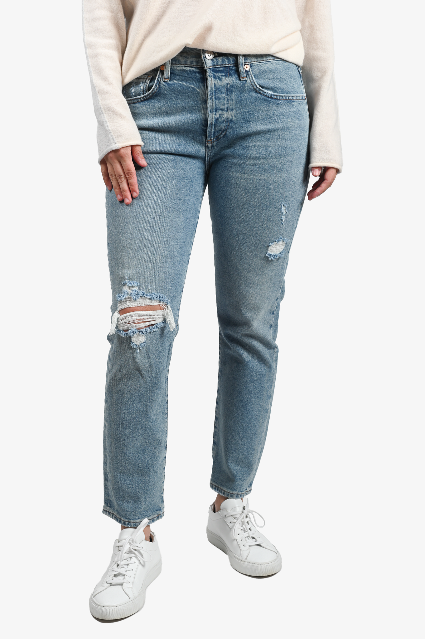 501 skinny light blue distressed deals jeans