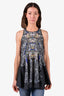 Clover Canyon Black and Blue Printed Sleeveless Top