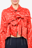 Comme des Garcons Red/White Polka Dot Cotton/Silk Bow Jacket Size S