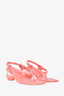 Cult Gaia Pink Leather 'Aviva' Heeled Thong Sandals Size 36