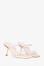 Cult Gaia White Leather Strappy Heeled Sandals with Gold Heel Size 35