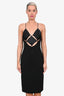Cushnie et Ochs Black Satin Cut Out Midi Dress Size 8