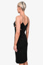Cushnie et Ochs Black Satin Cut Out Midi Dress Size 8