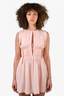 Cushnie et Ochs Light Pink Pleated Cut-Out Mini Dress Size 4