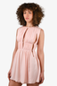 Cushnie et Ochs Light Pink Pleated Cut-Out Mini Dress Size 4