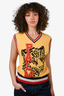 Palm Angels Yellow/Red Wool Leopard Sweater Vest Size XS