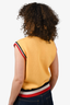 Palm Angels Yellow/Red Wool Leopard Sweater Vest Size XS
