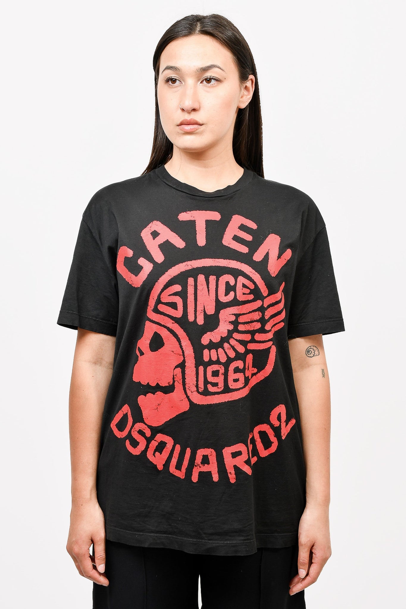 DSquared2 Black/Red 'Gaten' Printed T-Shirt Size XXL