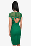 DSquared Little Green Dress Cape Overlay Midi Dress Size 42