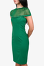 DSquared Little Green Dress Cape Overlay Midi Dress Size 42