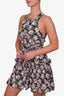 D&G Black Silk Floral Belted Dress Size 44