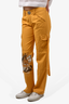 D&G by Dolce & Gabbana Yellow Cotton Sequined Cargo Trousers Size S