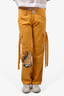 D&G by Dolce & Gabbana Yellow Cotton Sequined Cargo Trousers Size S