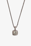 David Yurman Sterling Silver Diamond Prasiolite Pendant Necklace