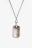 David Yurman Sterling Silver Mother Of Pearl And Pave Diamond Tag Necklace