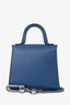 Delvaux Blue Leather Micro Brillant Bag Charm
