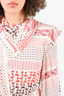 Derek Lam 10 Crosby White/Red Silk Foliage Print Dress Size 2