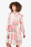 Derek Lam 10 Crosby White/Red Silk Foliage Print Dress Size 2
