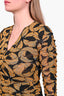 Diane Von Furstenberg Black/Mustard Printed Midi Dress sz XS