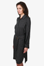 Diane Von Furstenberg Black/White Patterned Belted Dress Size 10 US