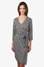 Diane Von Furstenberg Black/White Printed Wrap Dress Size 10