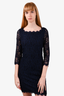 Diane Von Furstenberg Navy Blue Lace Dress Size 6