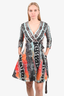 Diane von Furstenberg Black/Blue/Orange Wrap Dress Size 2
