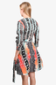 Diane von Furstenberg Black/Blue/Orange Wrap Dress Size 2