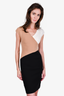 Diane von Furstenberg Black/White/Beige V-Neck Mini Dress Size XS