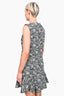 Diane von Furstenberg Black/White Patterned Sleeveless Flared Dress Size 14