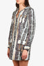 Diane von Furstenberg Multicolor Silk Linen Snake Print Tunic Shirt Dress Size 10