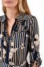 Diane von Furstenberg Navy/Beige Floral Striped Wrap Dress Size 4