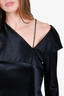 Dion Lee Black Silk Ruffle Front Top Size 2