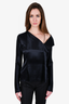 Dion Lee Black Silk Ruffle Front Top Size 2