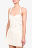 Dion Lee Cream Crepe A-Line Sleeveless Mini Dress with Blue Stitching Size 4