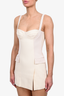 Dion Lee Cream Crepe Sleeveless Bustier Mini Dress Size 0