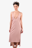 Dion Lee Dusty Pink V-Neck Spagetti Strap Maxi Dress Size 8
