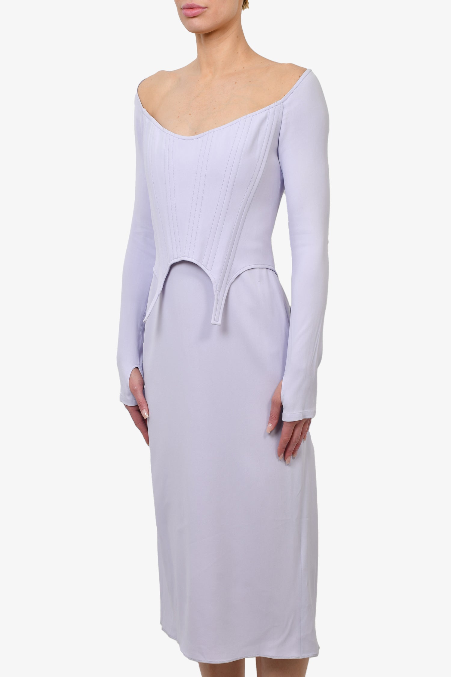 dion lee purple dress Dion Lee Bustier Pleated Mini Dress Lilac Size 6