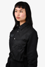Dior X Sacai Black Collar Button Down Top Size 38