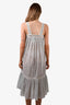 Doen Blue Paisley Print Sheer Sleeveless Maxi Dress Size S