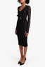 Dolce & Gabanna Black Lace Long Dress With V Neck Bow Detail Size 38