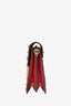 Dolce & Gabbana Beige/Black Leather Red Python Trim Embellished 'Lucia' Shoulder Bag w/ Strap