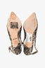 Dolce & Gabbana Beige Patent/Black Lace Slingback Heels Size 37