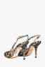 Dolce & Gabbana Beige Patent/Black Lace Slingback Heels Size 37